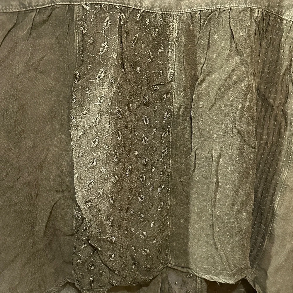 Young Threads Olive Embroidered Women's Top - Picture 7 of 8